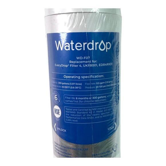 NEW Waterdrop WD-F07 Refrigerator WATER FILTER Fridge Replacement for Whirlpool - Picture 2 of 3